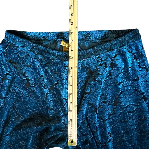 Wrangler Blue Velvet Flocked Retro Y2K Bell Bottom Disco Hannloween Pants – XXL - Picture 4 of 6